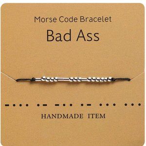 Bracelet Morse Code "Bad A$$" Adjustable New